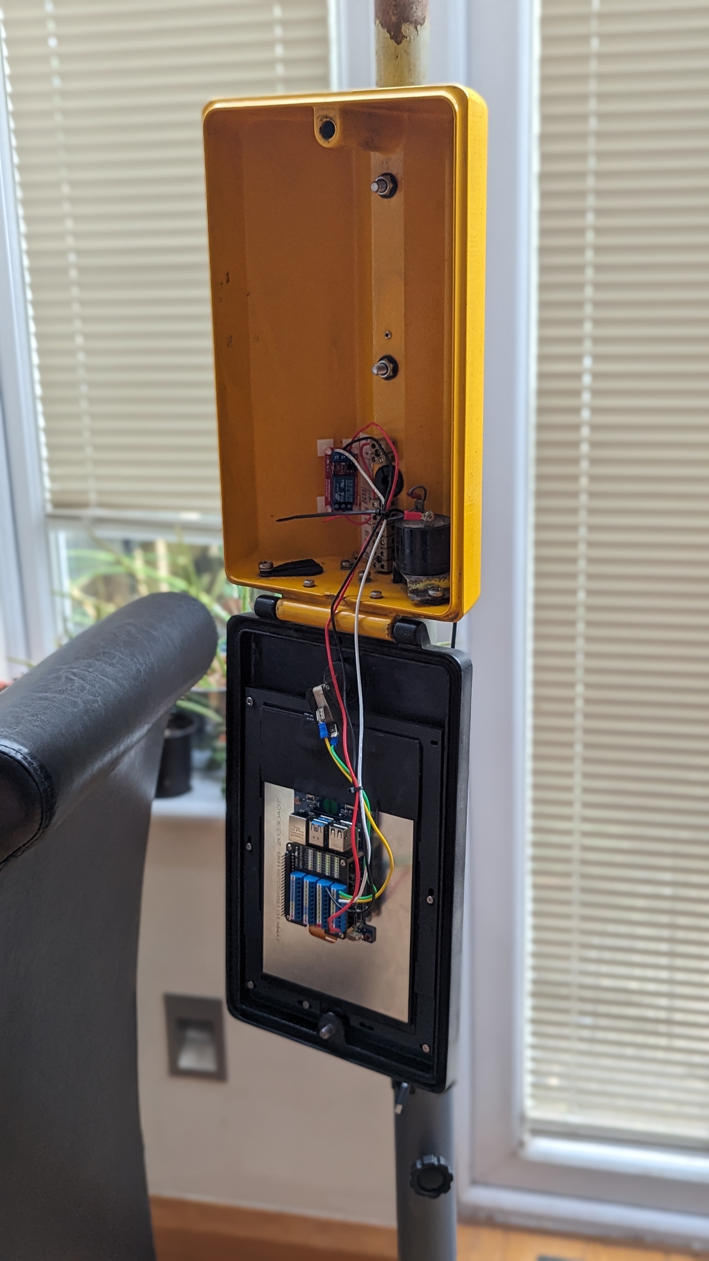 Iniside of crossing box showing the workings